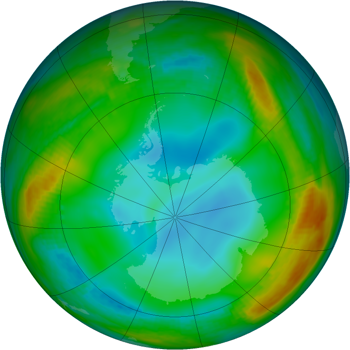 Antarctic ozone map for 01 July 1979